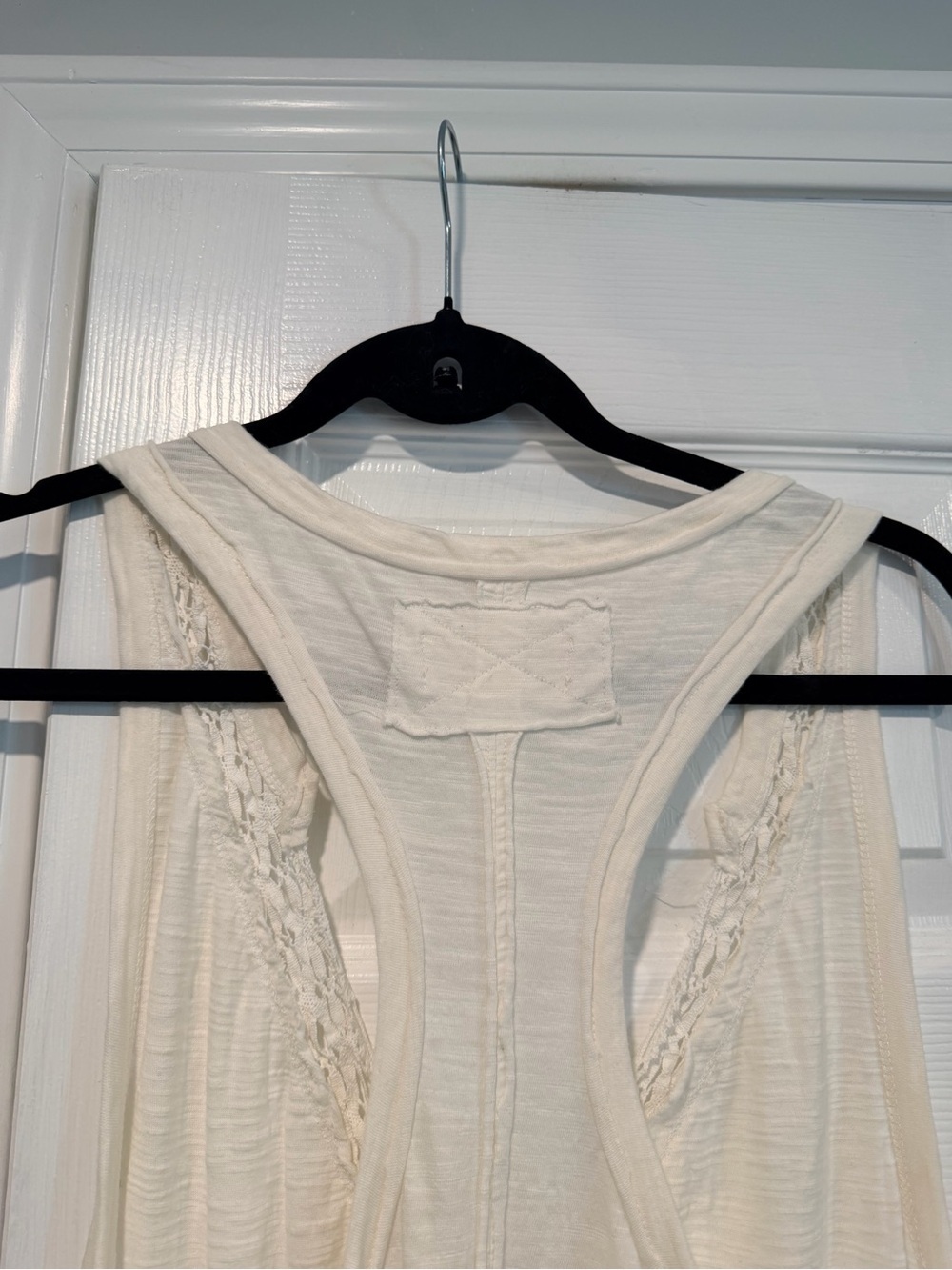 NWOT Free People We The Free Size M Cream Crochet Trim Racerback Layer Tank Top - Picture 9 of 12